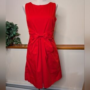 Kate Spade New York Red Bow Waist Dress Size 12